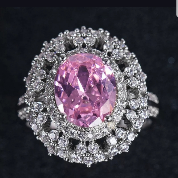 Jewelry - 18k over sterling Silver Pink Sapphire Ring